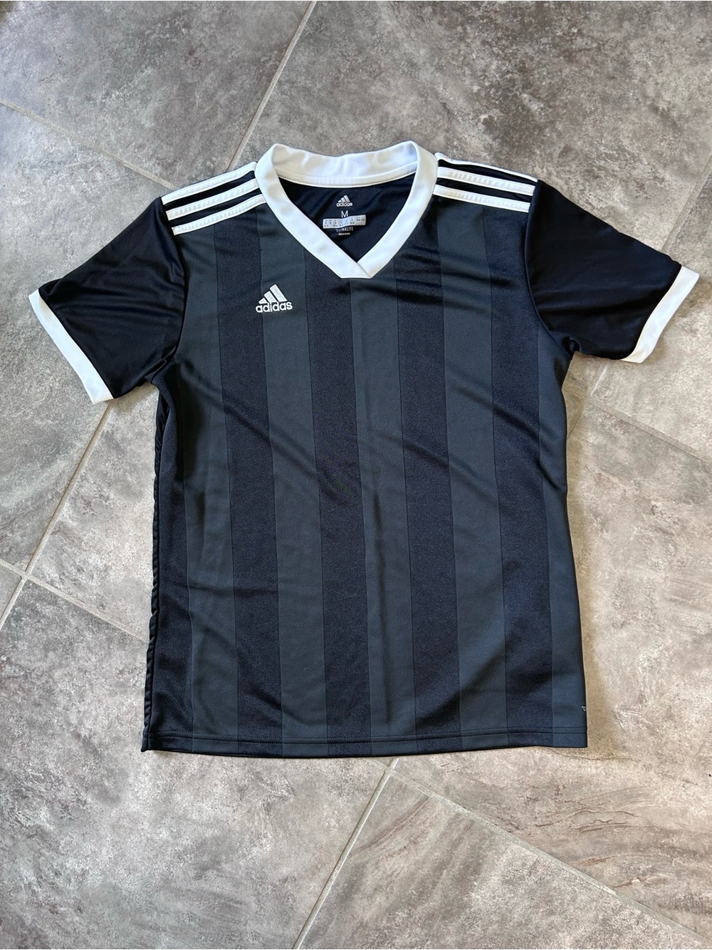 adidas Black Jersey with White Accents Size M